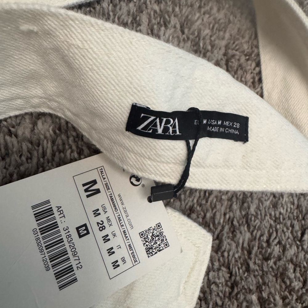 Zara Cream Canvas Double-Pocket Belt Bag - Picture 2 of 2